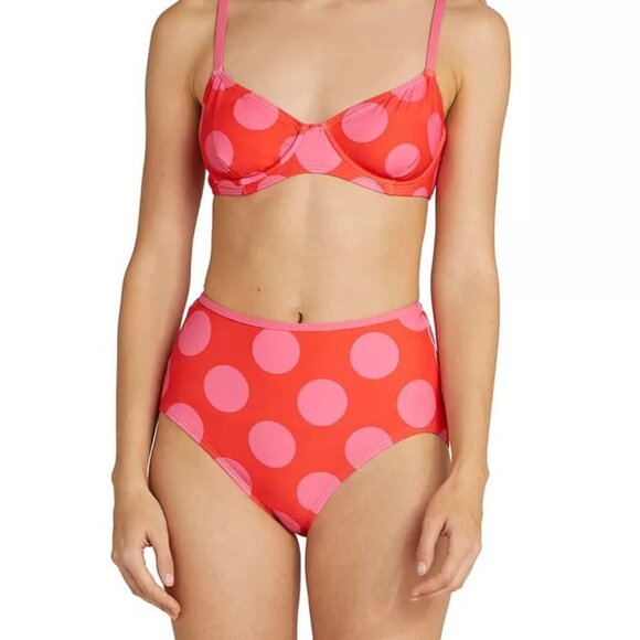 Kate Spade Polka Dot Bikini Red/Pink (Scarlet Flame) - Picture 1 of 9